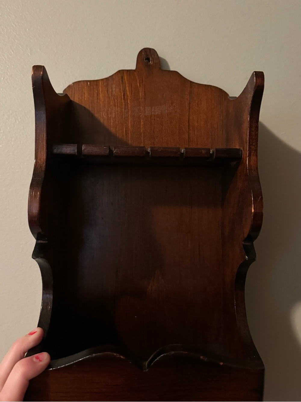 Vintage Wooden Spoon Rack Display Rack - Dark Brown - Picture 5 of 10